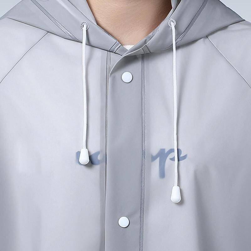 Pelerina de Ploaie pentru Adulti, Impermeabila si Rezistenta la Vant, cu Gluga si Capse, Material EVA, Unisex, Inaltime 150-180 cm, 140 g, Gri