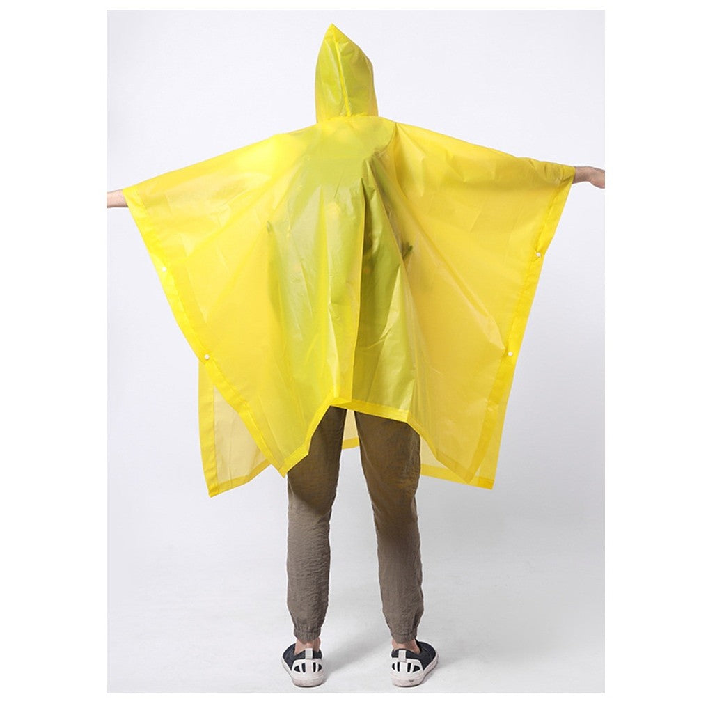 Pelerina de Ploaie Tip Poncho pentru Adulti, Impermeabila si Rezistenta la Vant, cu Gluga si Capse Laterale, Material EVA, 160 g, Galben