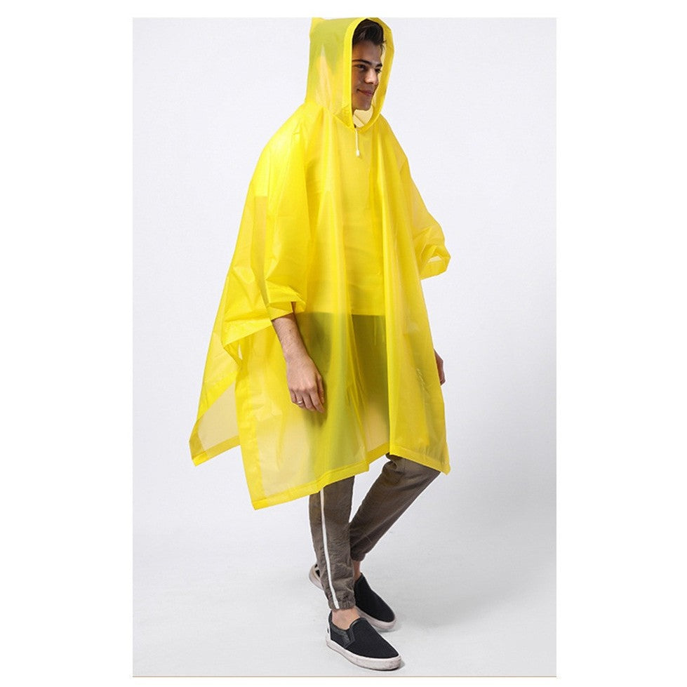 Pelerina de Ploaie Tip Poncho pentru Adulti, Impermeabila si Rezistenta la Vant, cu Gluga si Capse Laterale, Material EVA, 160 g, Galben
