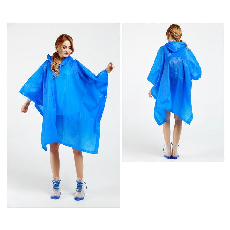 Pelerina de Ploaie Tip Poncho pentru Adulti, Impermeabila si Rezistenta la Vant, Material EVA Premium, Gluga Reglabila si Capse Laterale, Marime Universala, 160 g, Albastru