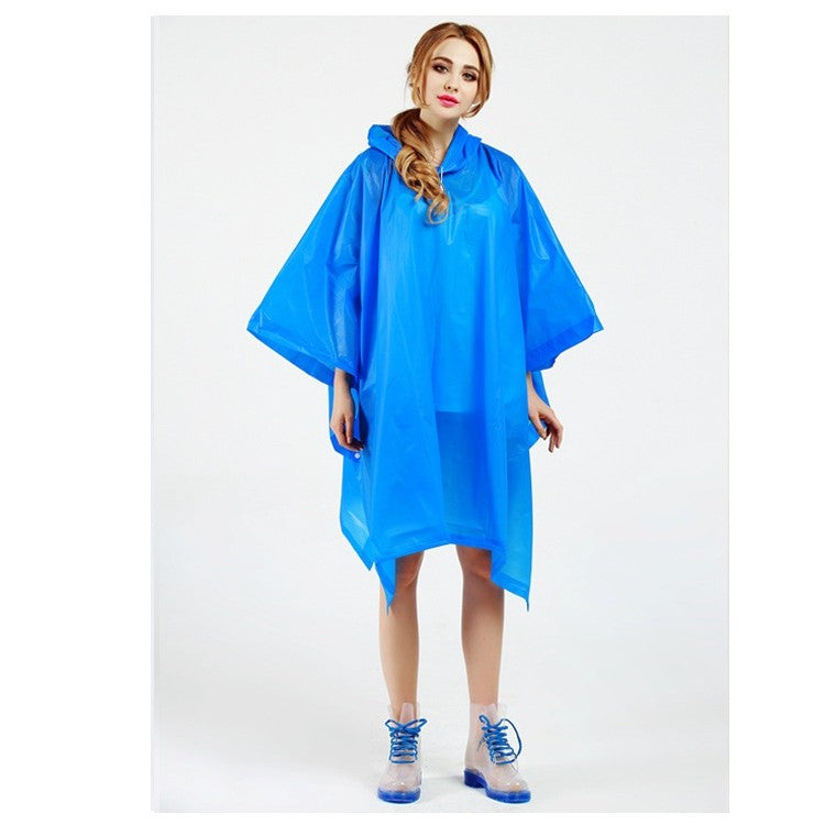Pelerina de Ploaie Tip Poncho pentru Adulti, Impermeabila si Rezistenta la Vant, Material EVA Premium, Gluga Reglabila si Capse Laterale, Marime Universala, 160 g, Albastru