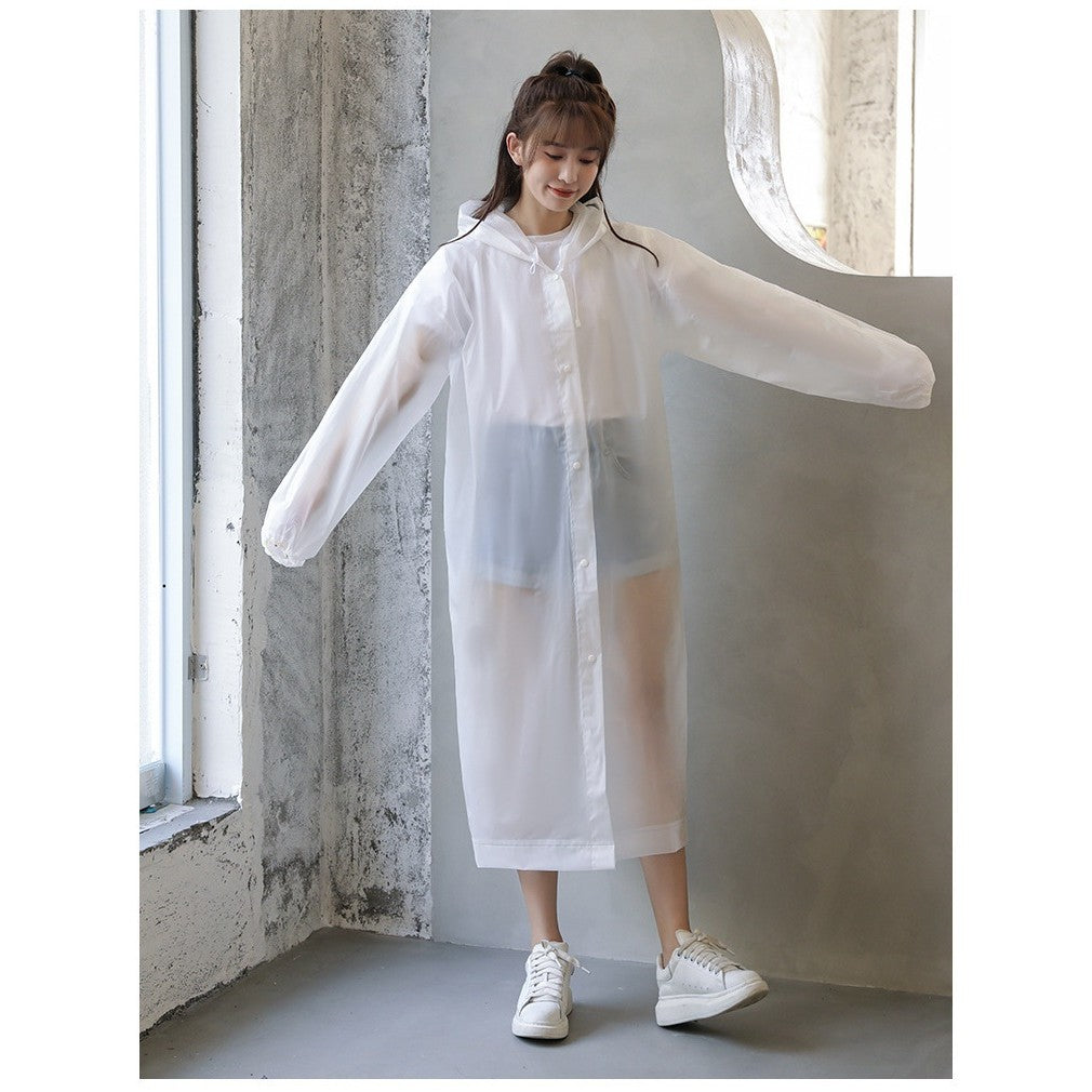 Pelerina de Ploaie pentru Adulti, Impermeabila si Rezistenta la Vant, cu Gluga si Capse, Material EVA, Unisex, 150-180 cm, Alb, 140 g