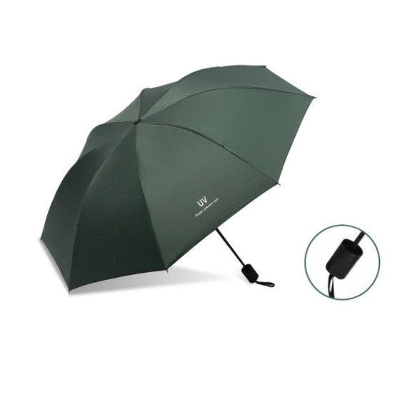 Umbrela Pliabila Automata, Protectie UV 50+ si Anti-Vant, Dubla Utilizare Soare si Ploaie, Vinil si Otel, 96 x 67 cm, Verde