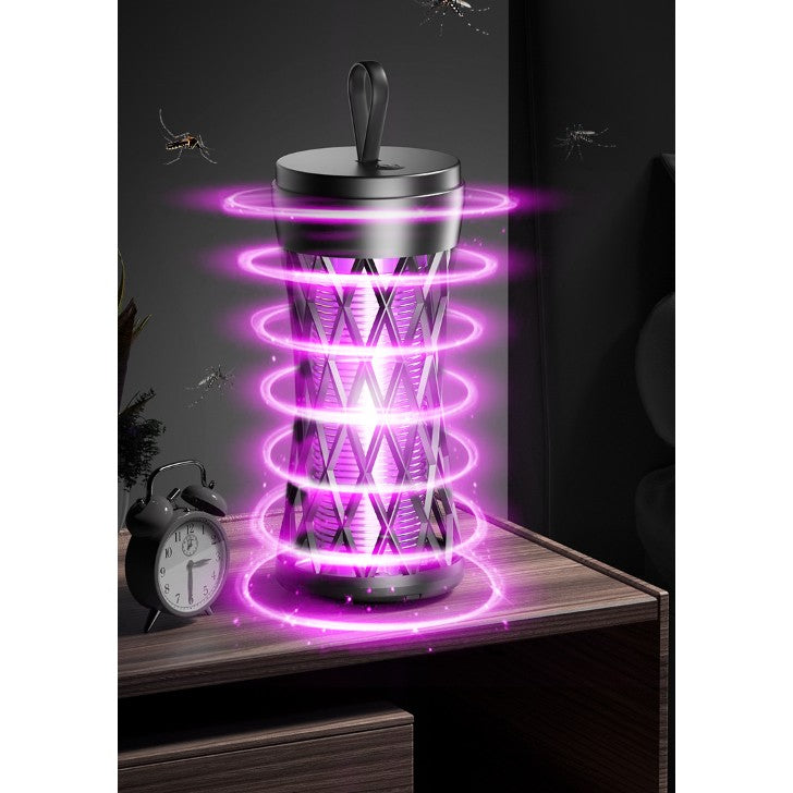 Lampa Anti-Insecte Electrica cu Lumina UV, Capcana Tantari Silentioasa, Acoperire 40 mp, Incarcare USB, Portabila, ABS, 12 x 6 cm, Negru
