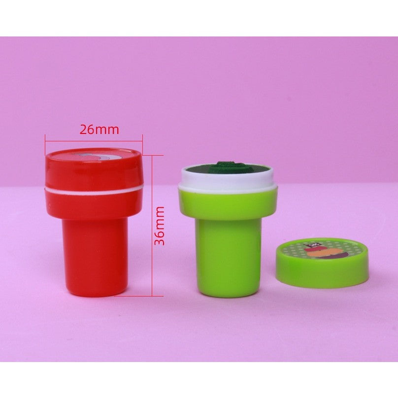 Set 10 Stampile pentru Copii, Model Printese din Desene, cu Cerneala Inclusa, Material Plastic si EVA, 4-6 Ani, Multicolor, 20 x 5 x 2 cm