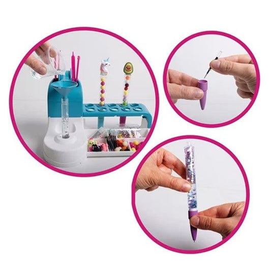 Set de Creatie Stiloul Magic, Laborator DIY pentru Personalizat Pixuri cu Nisip Colorat, Peste 50 Accesorii, Plastic, +6 Ani, 34 x 31 x 8 cm, Multicolor