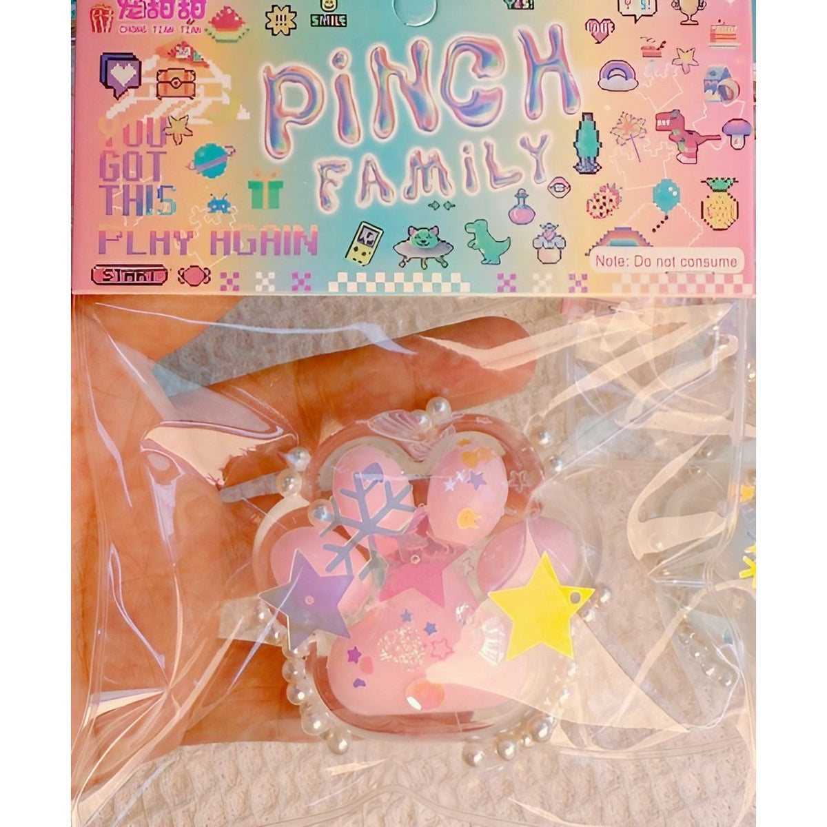 Jucarie Antistres Squishy, Model Labuta de Pisica, Revenire Lenta, Material Moale Elastic, 6x5.5 cm, 70g, Roz-Transparent