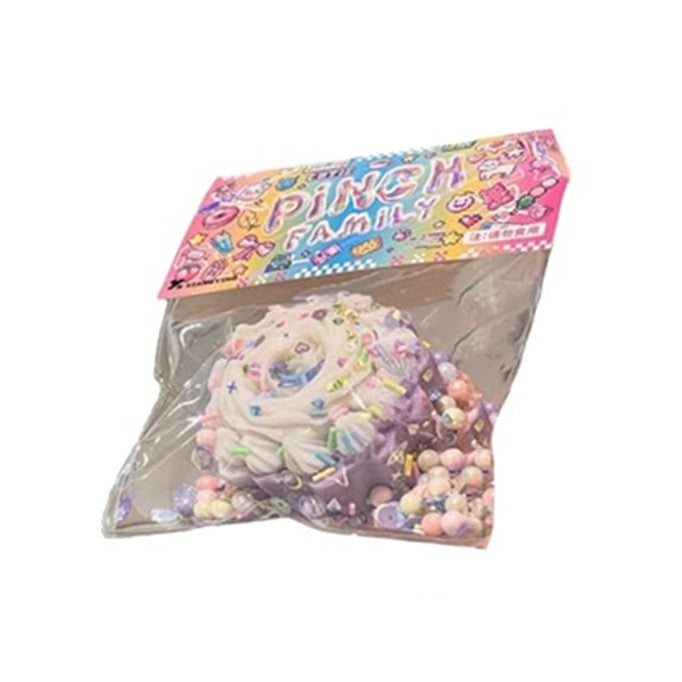 Jucarie Antistres Squishy, Model Prajitura cu Revenire Lenta, Jucarie Senzoriala tip Squeeze, Spuma Moale, 8x8 cm, 90g, Multicolor