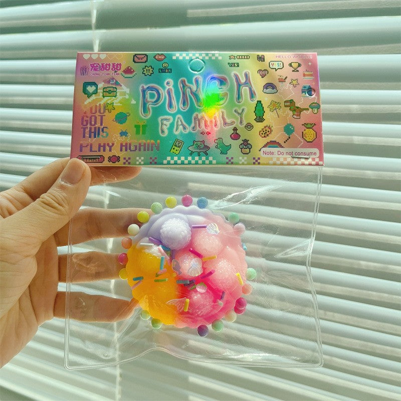 Jucarie Antistres Squishy Squeeze Pinch Family, Model Prajiturica cu Revenire Lenta, Material Moale, Multicolor, 6x6 cm, 60 g