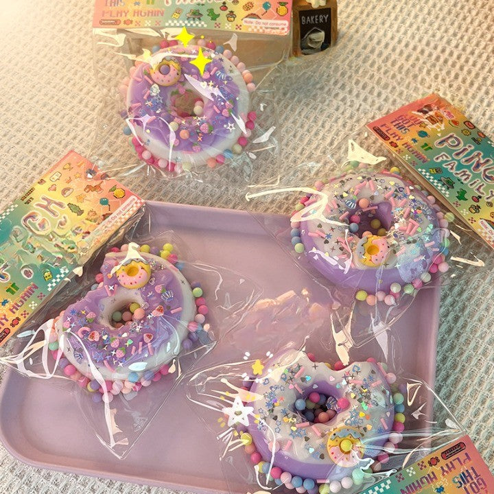 Jucarie Antistres Squishy, Model Gogoasa cu Revenire Lenta, Squeeze Pinch Family, Spuma Poliuretanica, 6x6 cm, 99g, Mov