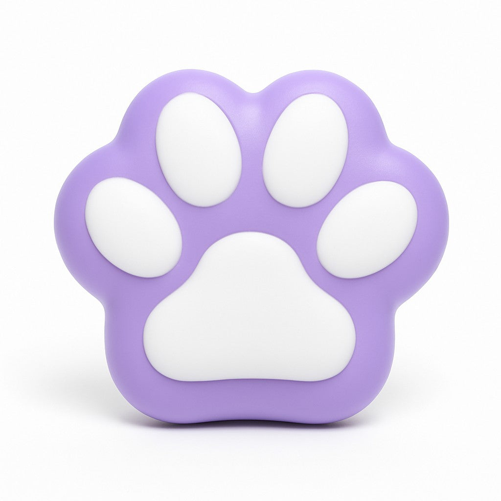 Jucarie Antistres Squishy cu Revenire Lenta, Model Labuta de Pisica, Material Moale si Elastic, Dimensiune Mare 12.5 x 10.5 cm, 220 g, Mov/Alb