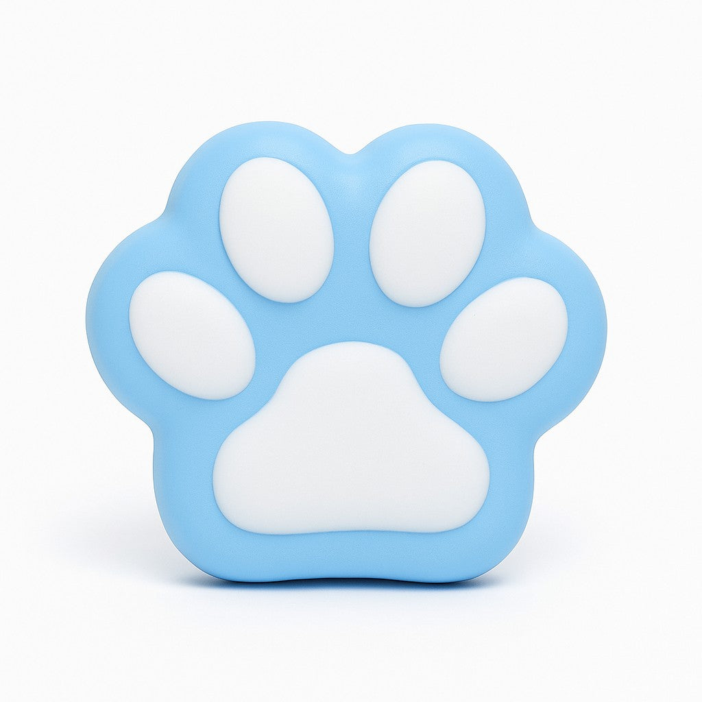 Jucarie Antistres Squishy cu Revenire Lenta, Model Labuta de Pisica, Material Moale si Elastic, Dimensiune Mare 12.5 x 10.5 cm, 220 g, Albastru cu Alb