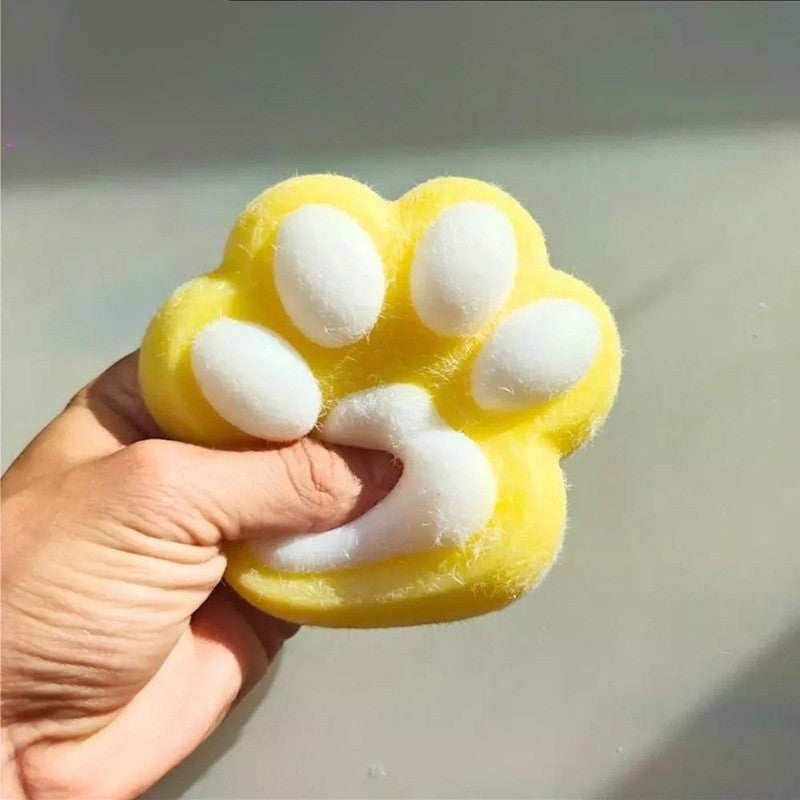 Jucarie Interactiva Squishy Antistres, Model Labuta de Pisica, Revenire Lenta, Material TPR Moale, Textura Puf, 7.5 cm, +3 Ani, Galben