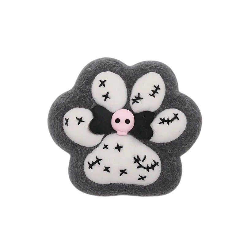 Jucarie Antistres Squishy Squeeze Pinch Family, Model Labuta de Pisica Cat Paw cu Revenire Lenta, Material TPR Moale, 13 x 13 x 3 cm, Alb/Negru