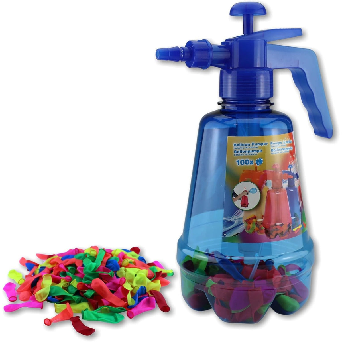 Set Baloane Cu Apa Autosigilante Cu Rezervor De Umplere 1.5L, Jocuri De Vara Exterior, 300 Bucati, Multicolor, 34 x 27 x 10 cm