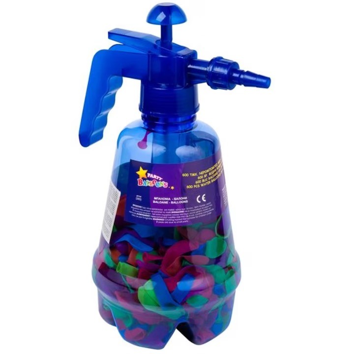 Set Baloane Cu Apa Autosigilante Cu Rezervor De Umplere 1.5L, Jocuri De Vara Exterior, 300 Bucati, Multicolor, 34 x 27 x 10 cm