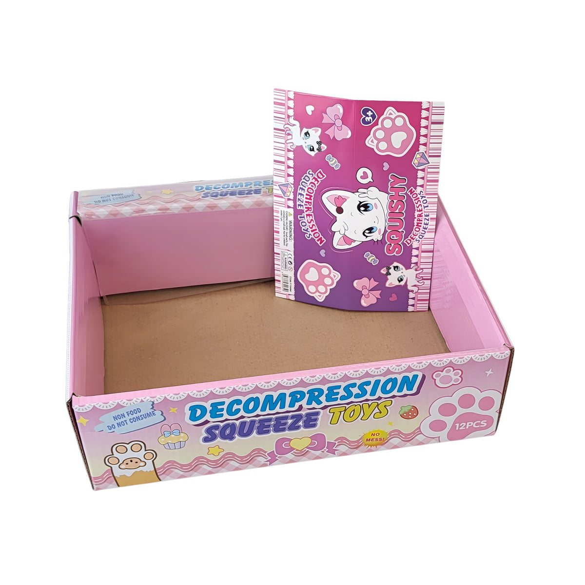 Cutie Ambalare pentru Jucarii Antistres Squishy, Pinch Family, Ambalaj Carton Rezistent, 14 x 14 x 14 cm, Capacitate 12 Bucati, Multicolor