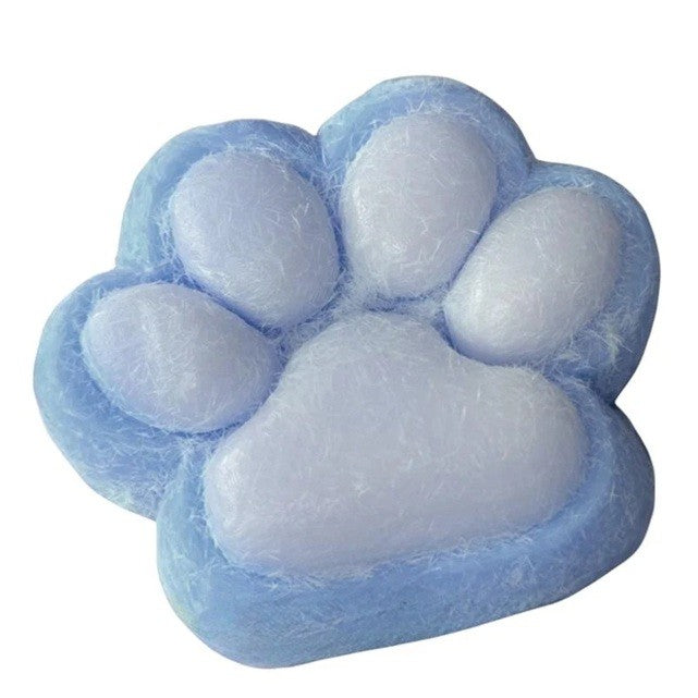 Jucarie Interactiva Squishy, Model Labuta de Pisica, Antistres cu Revenire Lenta, Material TPR Moale, Textura Puf, 7.5 cm, Albastru
