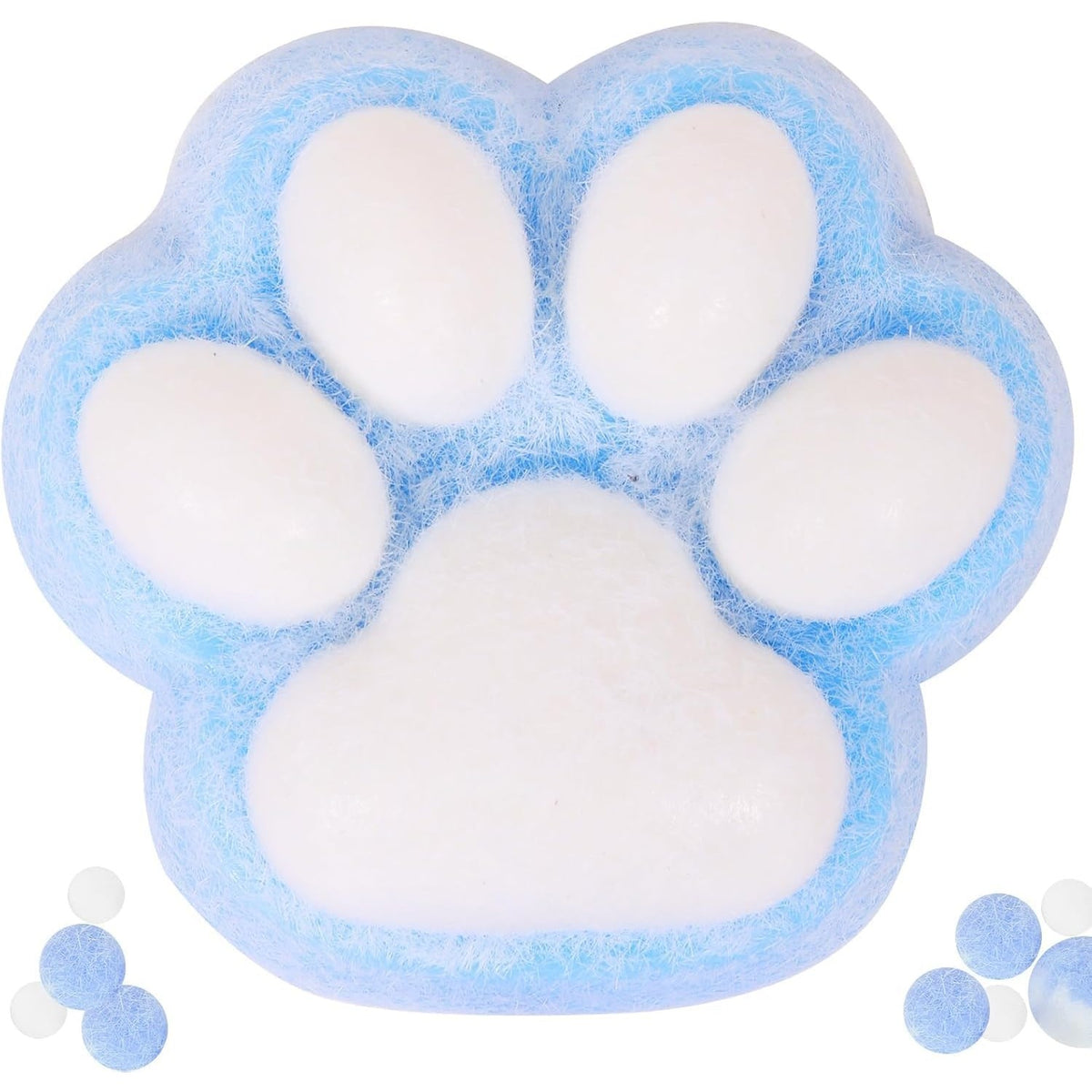 Jucarie Interactiva Squishy, Model Labuta de Pisica, Antistres cu Revenire Lenta, Material TPR Moale, Textura Puf, 7.5 cm, Albastru