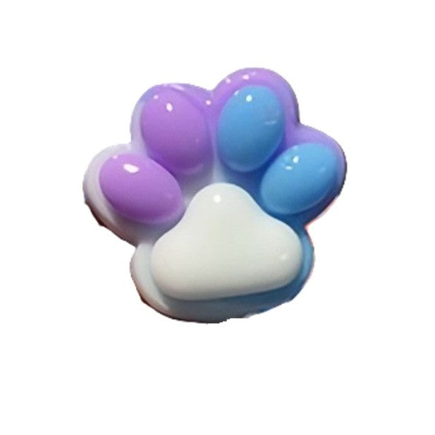 Jucarie Antistres Squishy Cat Paw, Revenire Lenta, Squeeze Pinch Family pentru Relaxare, Material TPR Moale, 12.5x10.5 cm, 220 g, Multicolor