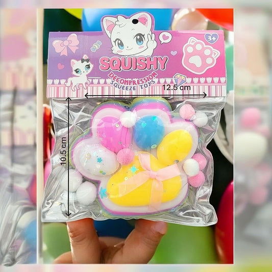 Jucarie Antistres Squishy Squeeze Pinch Family, Model Labuta de Pisica Cat Paw, Revenire Lenta, 12.5x10.5 cm, 220g, Model 4, Multicolor