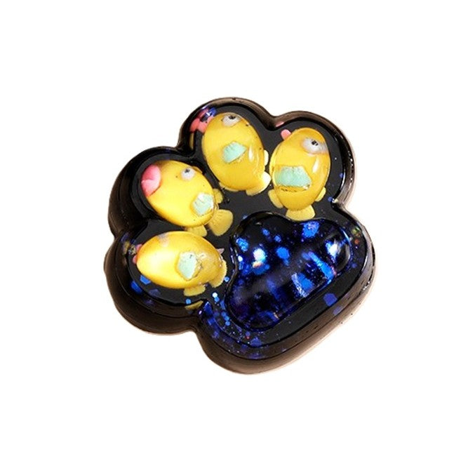 Jucarie Antistres Squishy, Model Labuta de Pisica Cat Paw, Revenire Lenta, Material TPR Moale, 6 x 6.5 cm, Negru cu Insertii Pestisori