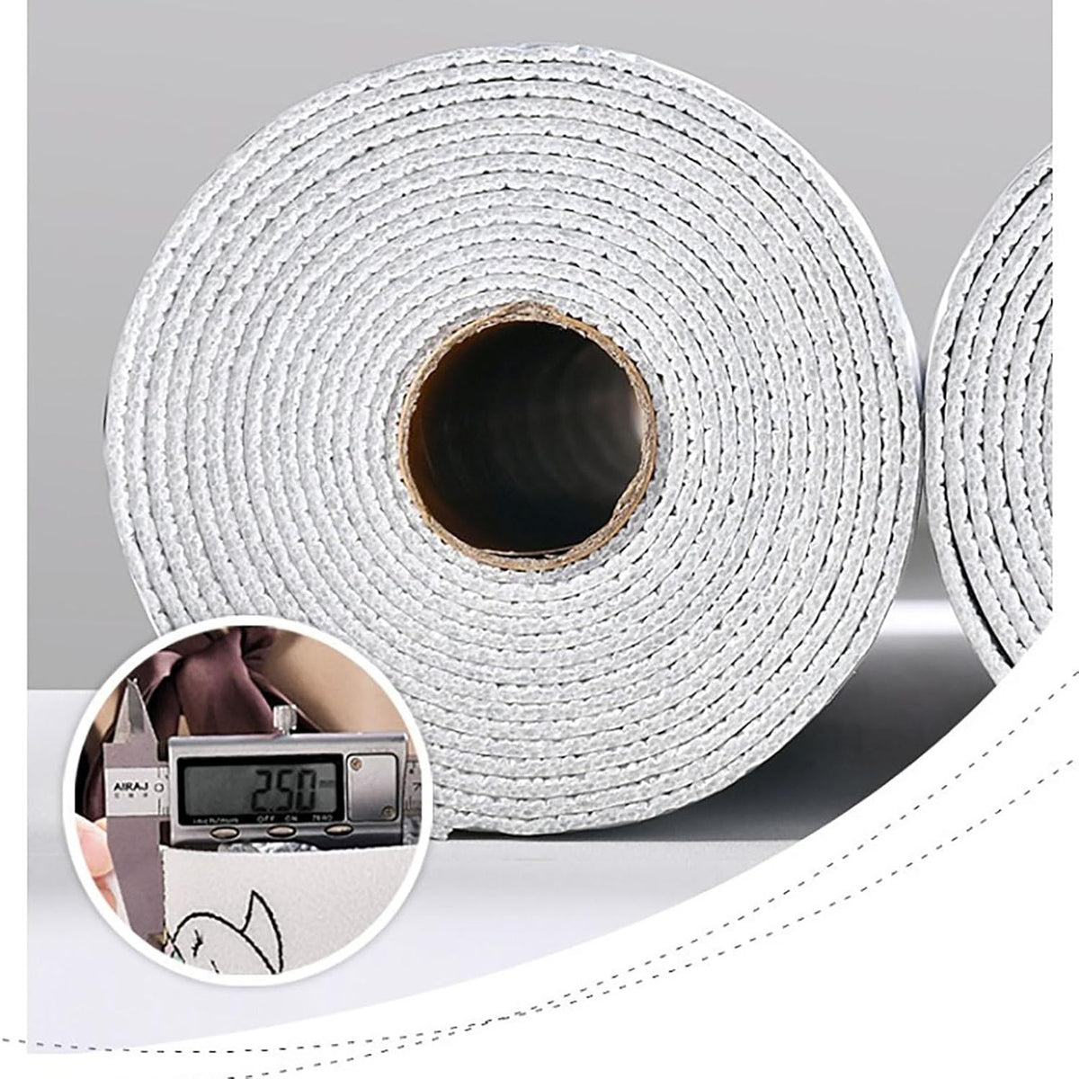 Tapet Autoadeziv Rola pentru Perete, Panou Decorativ Izolant Termic si Fonic, Spuma XPE si Panza, Model Girafa si Elefant, 10 m x 50 cm, Grosime 2.5 mm, Multicolor