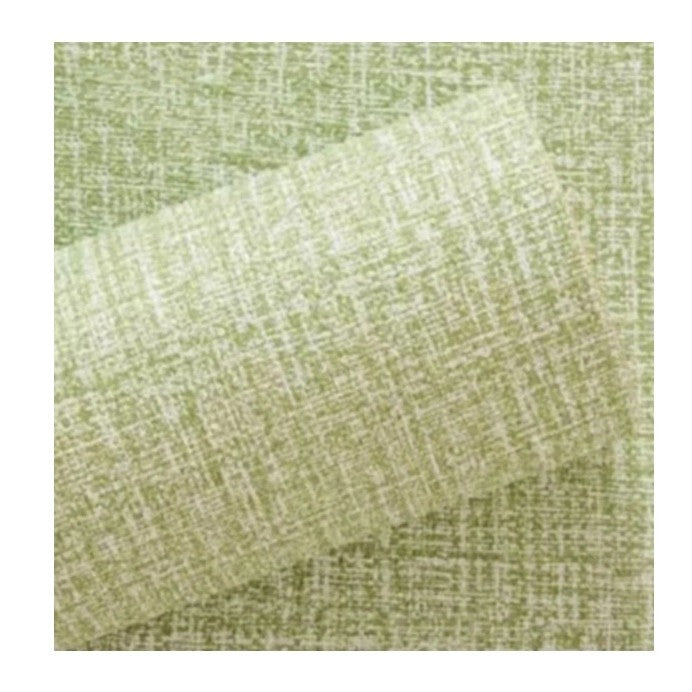 Rola Autoadeziva pentru Perete, Tapet Texturat Izolant, Panza de In si Spuma XPE, Rezistenta la Umezeala, 10 m x 50 cm, 2.5 mm Grosime, Verde Deschis