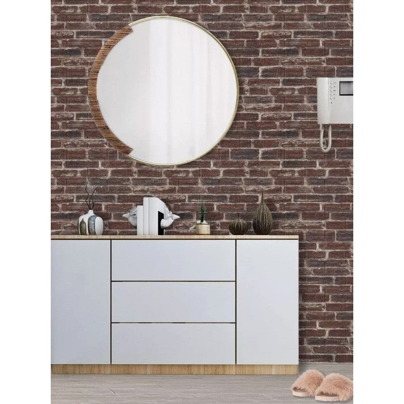 Tapet 3D Autoadeziv, Panouri Perete Impermeabile cu Model Caramida, Placi PVC Izolante Termic si Fonic, 70 x 77 cm, 4 mm Grosime, Set 10 Bucati, 5.3 mp, Rosu Caramiziu