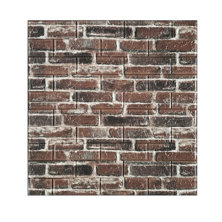 Tapet 3D Autoadeziv, Panouri Perete Impermeabile cu Model Caramida, Placi PVC Izolante Termic si Fonic, 70 x 77 cm, 4 mm Grosime, Set 10 Bucati, 5.3 mp, Rosu Caramiziu