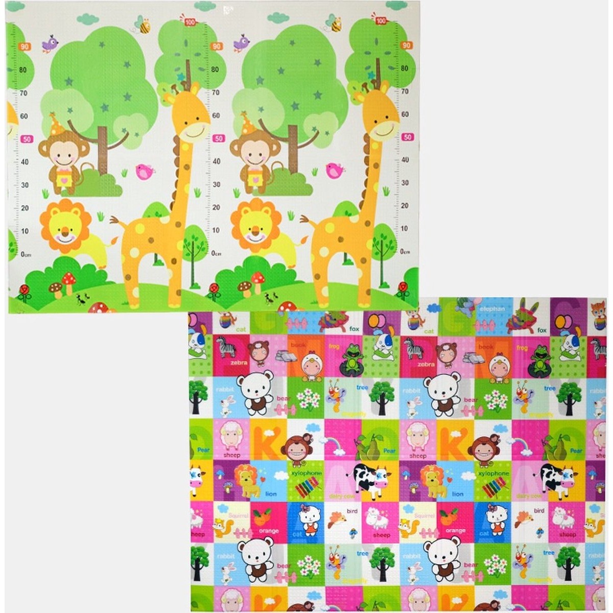 Covoraș de Joacă pentru Copii și Bebeluși, Pliabil cu 2 Fețe, Impermeabil și Antiderapant, Protecție Termică din Spumă XPE, Model Safari și Animale, 200 x 150 x 1 cm, Multicolor