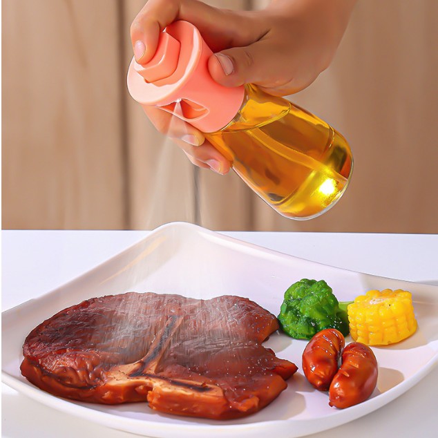 Pulverizator pentru Ulei si Otet, Spray Multifunctional pentru Gatit si Gratar, Sticla Rezistenta, Gura Larga de Umplere, Fara Scurgeri, 17.3 x 5.6 cm, 170 ml, Roz
