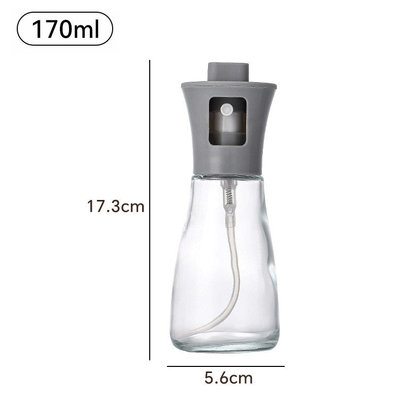 Pulverizator pentru Ulei si Otet, Spray de Gatit Multifunctional cu Gura Larga de Umplere, Recipient Reincarcabil din Sticla si Plastic, 17.3 x 5.6 cm, 170 ml, Gri