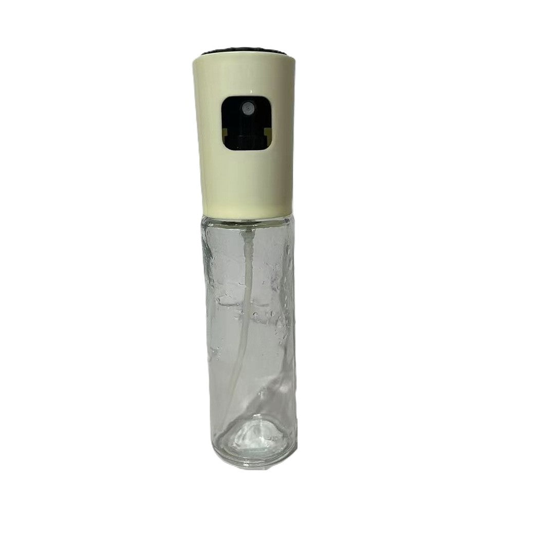 Pulverizator Ulei si Otet, Dozator Reincarcabil pentru Gatit si Salate, Recipient din Sticla cu Masura, Capac Mat, 100 ml, 18.3 x 4.3 cm, Alb