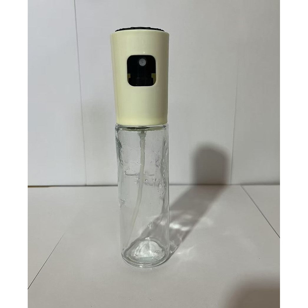 Pulverizator Ulei si Otet, Dozator Reincarcabil pentru Gatit si Salate, Recipient din Sticla cu Masura, Capac Mat, 100 ml, 18.3 x 4.3 cm, Alb