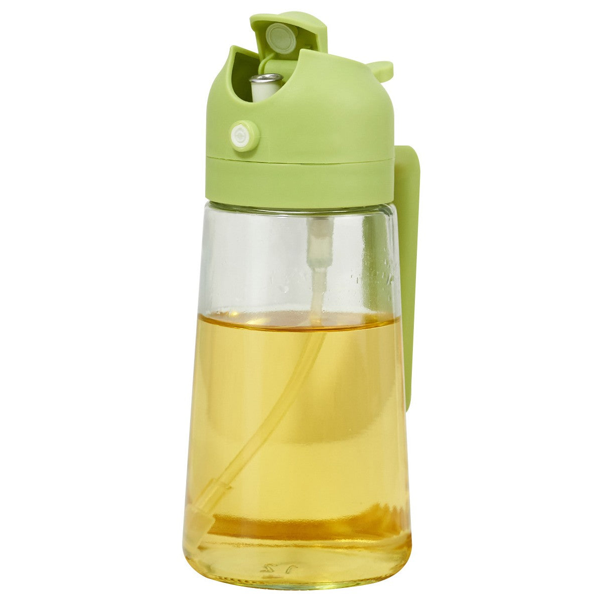 Recipient Ulei 2 In 1, Pulverizator Spray Si Turnare Controlata, Dozator Din Sticla Fara Scurgere, 470 ml, Verde