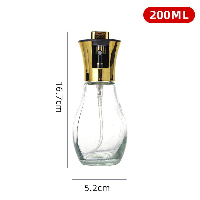 Pulverizator Ulei si Otet pentru Gatit, Spray de Bucatarie cu Sistem Anti-Picurare, Recipient din Sticla si Plastic, 200 ml, 16.7 x 5.2 cm, Gold