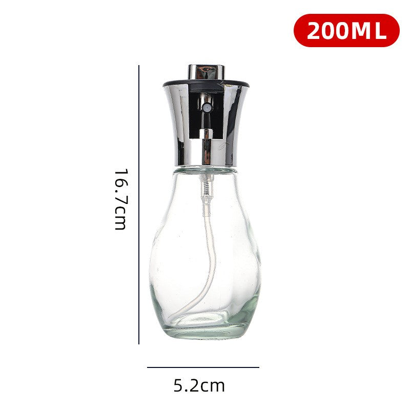 Pulverizator Ulei si Otet pentru Gatit, Spray Bucatarie cu Sistem Anti-Picurare, Recipient din Sticla, 200 ml, 16.7 x 5.2 cm, Argintiu
