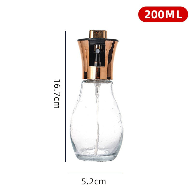 Pulverizator Ulei si Otet pentru Gatit, Spray de Bucatarie cu Inchidere Automata si Gura Larga, Sticla Rezistenta, 200 ml, 16.7 x 5.2 cm, Roz Gold