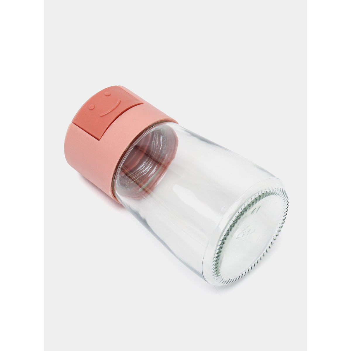 Dozator Condimente cu Buton, Masurare Precisa 5g, Recipient din Sticla Rezistent la Umiditate, 180 ml, 11.3 x 6.4 cm, Roz