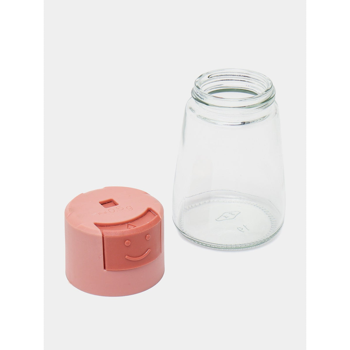 Dozator Condimente cu Buton, Masurare Precisa 5g, Recipient din Sticla Rezistent la Umiditate, 180 ml, 11.3 x 6.4 cm, Roz