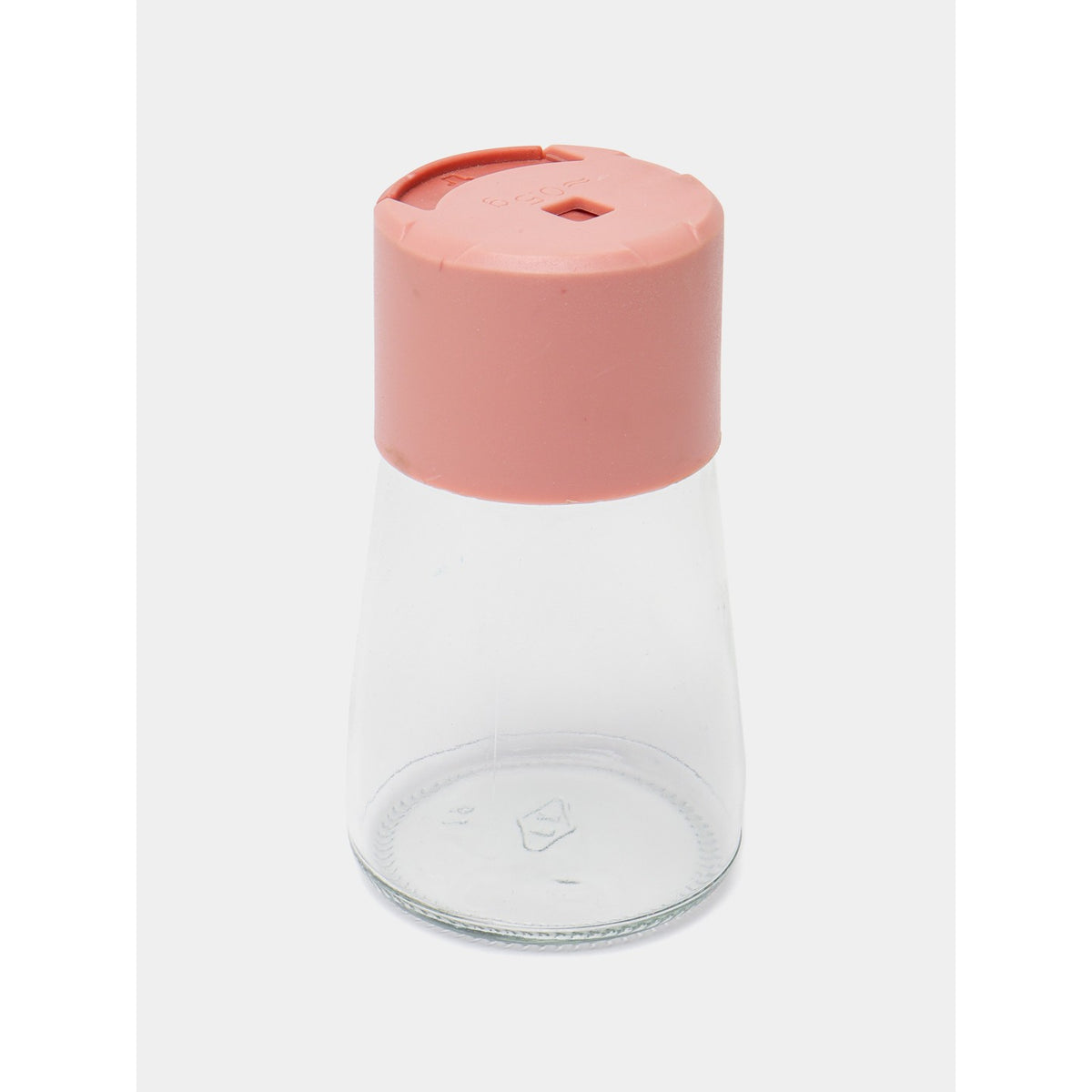 Dozator Condimente cu Buton, Masurare Precisa 5g, Recipient din Sticla Rezistent la Umiditate, 180 ml, 11.3 x 6.4 cm, Roz