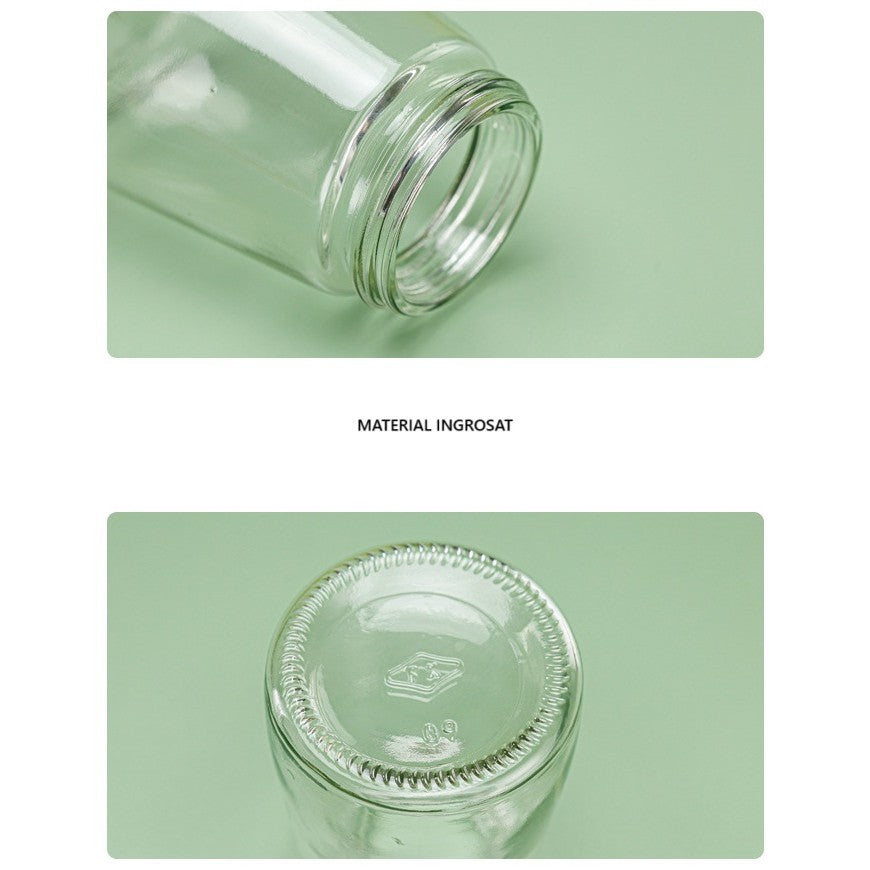 Dozator Condimente cu Buton pentru Dozare Precisa 5g, Recipient din Sticla Rezistent la Umiditate, 180 ml, 11.3 x 6.4 cm, Verde