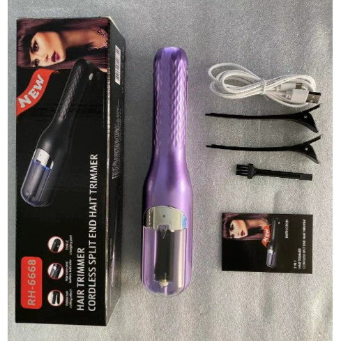 Aparat pentru Repararea Vârfurilor Despicate, Tehnologie cu Ioni Negativi și Netezire Profesională, Reîncărcabil USB, Baterie 500 mAh, ABS și PC, Mov