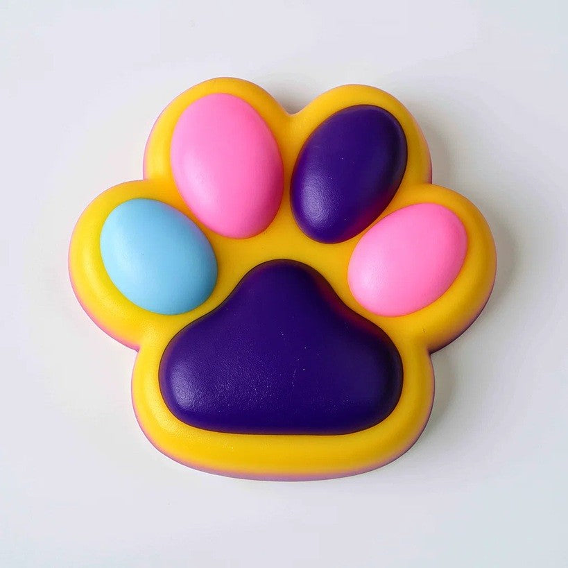 Jucarie Antistres Squishy, Model Labuta de Pisica Cat Paw, Revenire Lenta, Material TPR Moale, 12.5x10.5 cm, 220 g, Multicolor