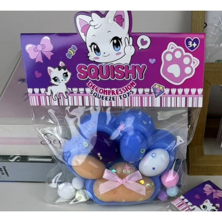 Jucarie Antistres Squishy, Model Labuta de Pisica Cat Paw cu Revenire Lenta, Material TPR Moale, 12.5x10.5 cm, 220g, Multicolor