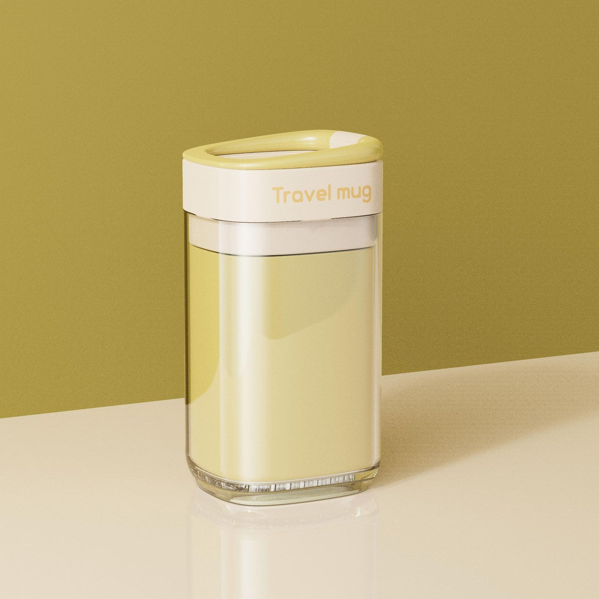 Cana Multifunctionala pentru Voiaj, Suport Depozitare Articole Igiena si Bauturi, Tip Travel Mug cu Inchidere Etansa, Plastic, 300 ml, 13 x 6.8 x 6 cm, Galben