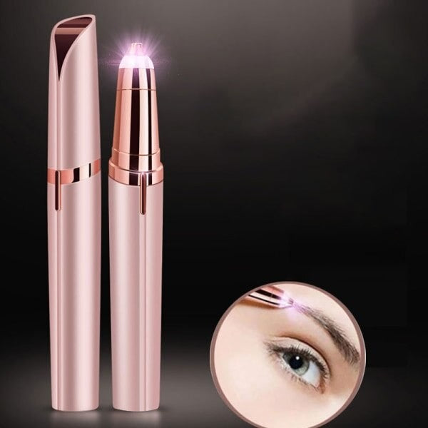 Trimmer Facial pentru Sprancene si Depilare Faciala, Reincarcabil USB, Fara Fir, Cap Detasabil, ABS si Otel Inoxidabil, 1.5 x 13 cm, Roz
