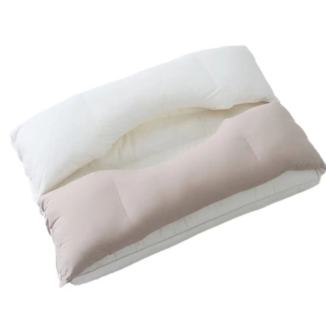 Pernă Ortopedică 3 în 1, Protecție Cervicală și Susținere Ergonomică, Design Strat Dublu, Umplutură Fibră Poliester, 45 x 70 cm, Gri