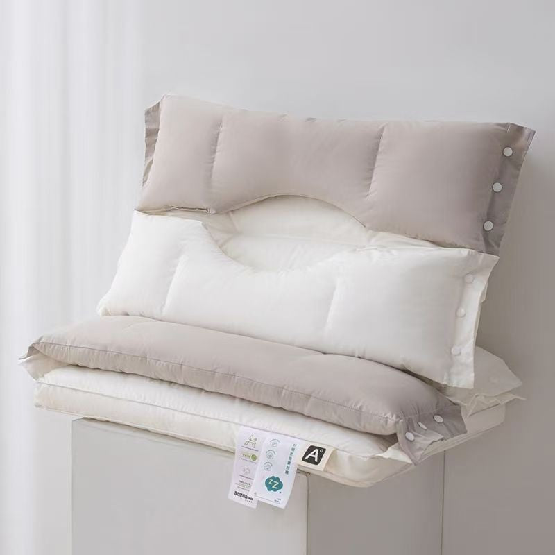 Pernă Ortopedică 3 în 1, Protecție Cervicală și Susținere Ergonomică, Design Strat Dublu, Umplutură Fibră Poliester, 45 x 70 cm, Gri